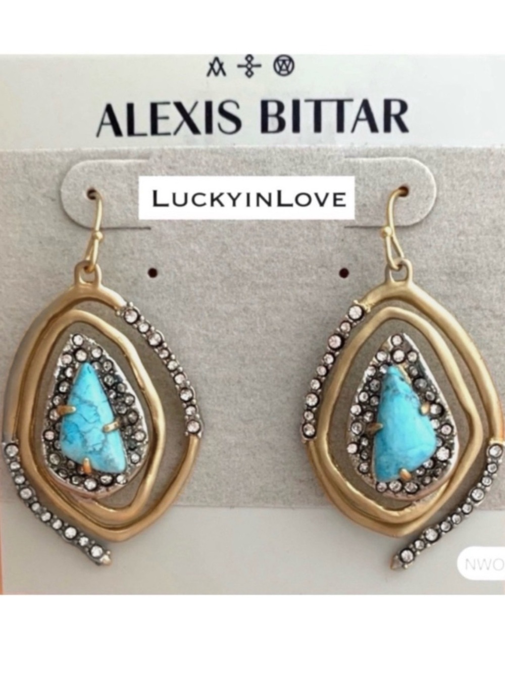 ALEXIS BITTAR • Roxbury Spiral Crystal Encrusted Turquoise Drop Earrings